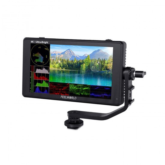 FeelWorld LUT6S 6 Inch HDR/3D LUT 2600nits 3G-SDI 4K HDMI Touch Screen On-Camera Monitor